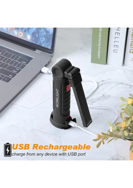 Küçük LED Cob Çalışma Gece Lambası USB Şarj Edilebilir Taşınabilir Katlanabilir Manyetik Taban Oto Tamir Açık Kamp Acil Flaş Işığı (Yurt Dışından) indirimleri