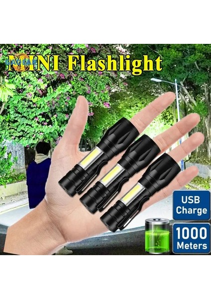 F-5pcs Dahili Pil Xp-G Q5 Zoom Odak Mini LED El Feneri Torch Lambası Lanterlumen Ayarlanabilir Penlight Su Geçirmez T6 LED Işık (Yurt Dışından)