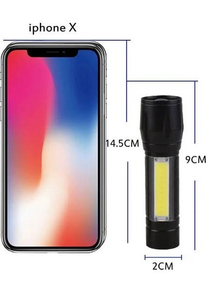 F-5pcs Dahili Pil Xp-G Q5 Zoom Odak Mini LED El Feneri Torch Lambası Lanterlumen Ayarlanabilir Penlight Su Geçirmez T6 LED Işık (Yurt Dışından)