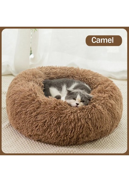 Deve Tarzı 50CM Pet Köpek Yatağı Rahat Donut Sarılma Yuvarlak Köpek Kulübesi Ultra Yumuşak Yıkanabilir Köpek ve Kedi Yastık Yatağı Kış Sıcak Kanepe (Yurt Dışından)