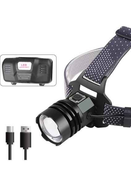 3301-P50.01 Far USB Şarj Edilebilir Kafa Lambası Far 4 Modlu ve Kamp Yürüyüş Açık Havada Avcılık Için Ayarlanabilir Kafa Bandı (Yurt Dışından) fırsatları
