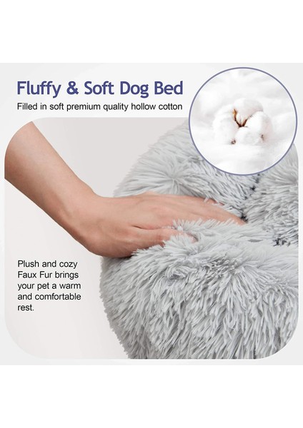 Gd-03-Parlak Pembe Stili 60CM Yeni Uzun Peluş Köpek Yatağı Büyük Köpekler Yatak Ev Pet Yuvarlak Yastık Yatak Sıcak Pet Aksesuarları Ev Yıkanabilir Köpek Yumuşak Çekyat (Yurt Dışından) fırsatları