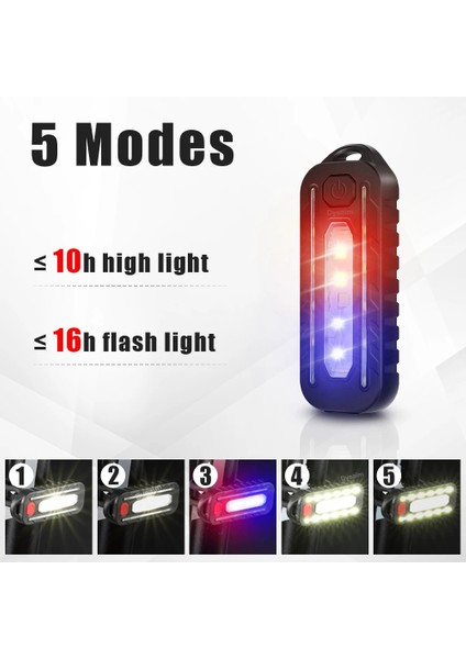 76-Mavi Mini LED El Feneri USB Şarj Edilebilir Bisiklet Işık Taşınabilir Cep El Feneri Anahtarlık Lambası Bisiklet Arka Lambası Flaş Uyarı Işığı (Yurt Dışından) modelleri