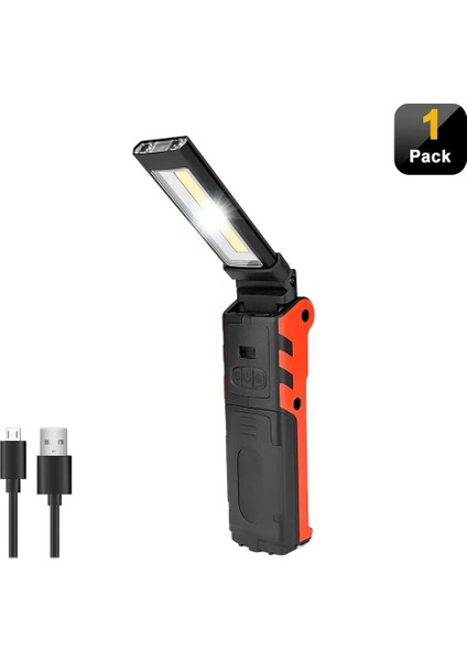 1 Parça Cob LED Çalışma Işığı Kısılabilir USB Şarj Edilebilir El Feneri Muayene Lambası Manyetik Kanca ile Güç Bankası Pil Torch (Yurt Dışından)