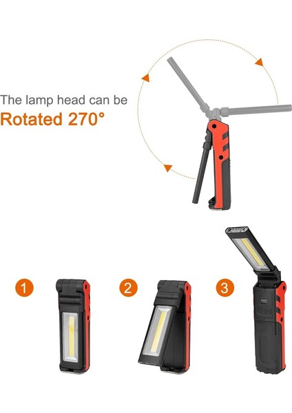 1 Parça Cob LED Çalışma Işığı Kısılabilir USB Şarj Edilebilir El Feneri Muayene Lambası Manyetik Kanca ile Güç Bankası Pil Torch (Yurt Dışından) fiyatları