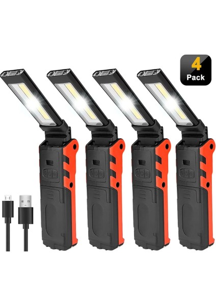 1 Parça Cob LED Çalışma Işığı Kısılabilir USB Şarj Edilebilir El Feneri Muayene Lambası Manyetik Kanca ile Güç Bankası Pil Torch (Yurt Dışından) modelleri