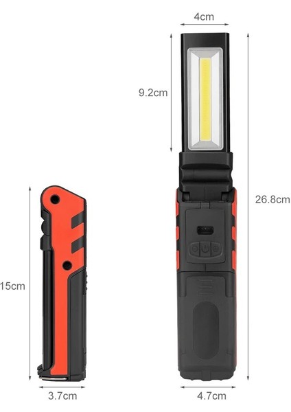 1 Parça Cob LED Çalışma Işığı Kısılabilir USB Şarj Edilebilir El Feneri Muayene Lambası Manyetik Kanca ile Güç Bankası Pil Torch (Yurt Dışından) indirimleri
