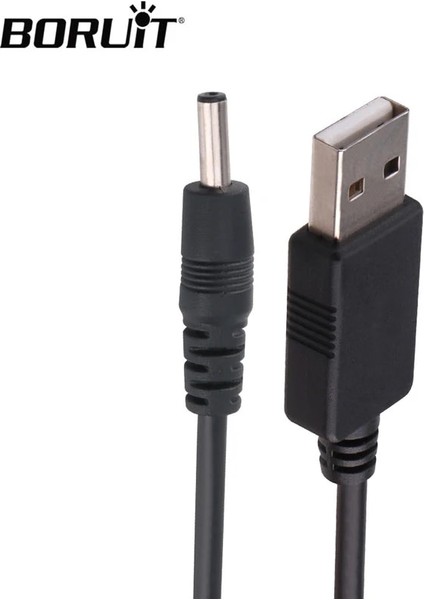 Boruit USB V Dc Jack Güç Kablosu Şarj Cihazı LED Far Baş Feneri Far El Feneri USB Gülümseme (Yurt Dışından)