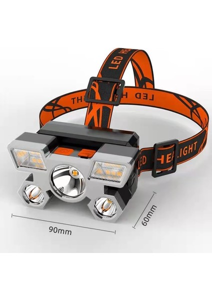 A Lm Güçlü Cob LED Far Baş Feneri Şarj Edilebilir Pil ile Alın Far El Feneri Yürüyüş Kamp Balıkçılık Için (Yurt Dışından)