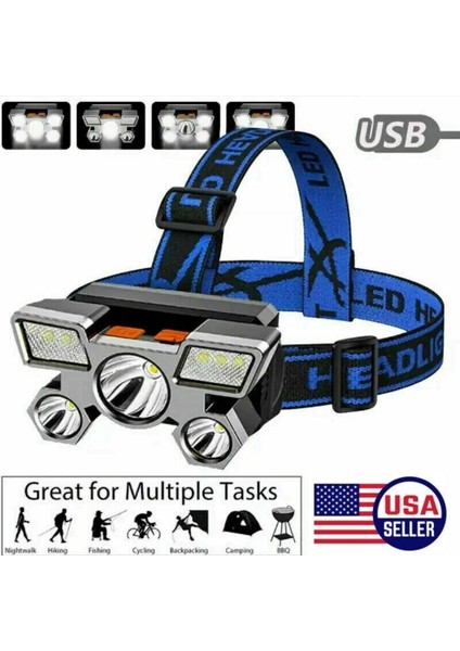 A Lm Güçlü Cob LED Far Baş Feneri Şarj Edilebilir Pil ile Alın Far El Feneri Yürüyüş Kamp Balıkçılık Için (Yurt Dışından) fiyatları