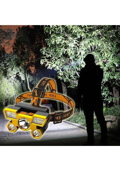 A Lm Güçlü Cob LED Far Baş Feneri Şarj Edilebilir Pil ile Alın Far El Feneri Yürüyüş Kamp Balıkçılık Için (Yurt Dışından) modelleri