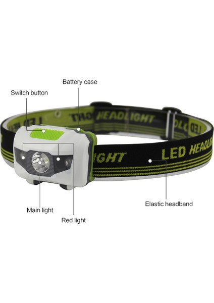 Boruit LED Mini Far 4-Mode Kırmızı Far Avcılık Kamp Için Aaa Pil Su Geçirmez Kafa Feneri Kullanın (Yurt Dışından) fiyatları