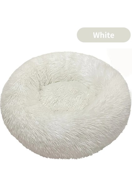 Shanhua Shop Beyaz Stil S-50CM Pet Yatak Köpek Kedi Yuvarlak Sıcak Uyku Mat Uzun Peluş Köpek Yastık Taşınabilir Kedi Malzemeleri Kediler Yuva Kanepe Köpek Aksesuarları (Yurt Dışından)