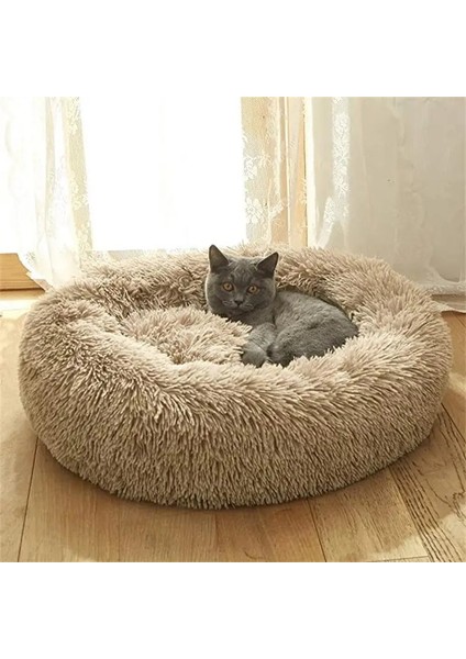 Shanhua Shop Beyaz Stil S-50CM Pet Yatak Köpek Kedi Yuvarlak Sıcak Uyku Mat Uzun Peluş Köpek Yastık Taşınabilir Kedi Malzemeleri Kediler Yuva Kanepe Köpek Aksesuarları (Yurt Dışından)