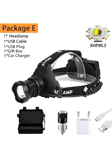 3X18650-2600MAH Tarzı E Lm Profesyonel XHP110 Far USB Şarj Edilebilir Kafa Lambası Cob Işık En Güçlü Av Feneri Su Geçirmez Kullanım (Yurt Dışından)