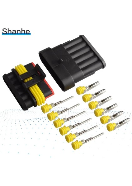 6p Tarzı 5 Takım Kit Yolu Amp Süper Mühür Su Geçirmez Elektrik Kablosu Konektörü Fişi Araba Su Geçirmez Konnektör Için (Yurt Dışından)