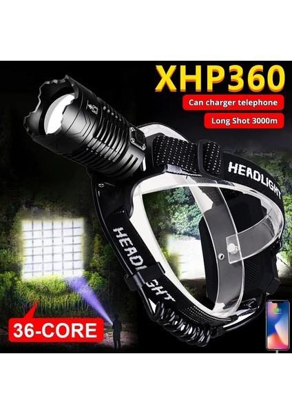 Rgb 150W 36 Çekirdekli Xhuper LED Far USB Şarj Edilebilir Güçlü Kafa Lambası XHP90 Su Geçirmez Far Yakınlaştırma Başkanı El Feneri (Yurt Dışından) fiyatları