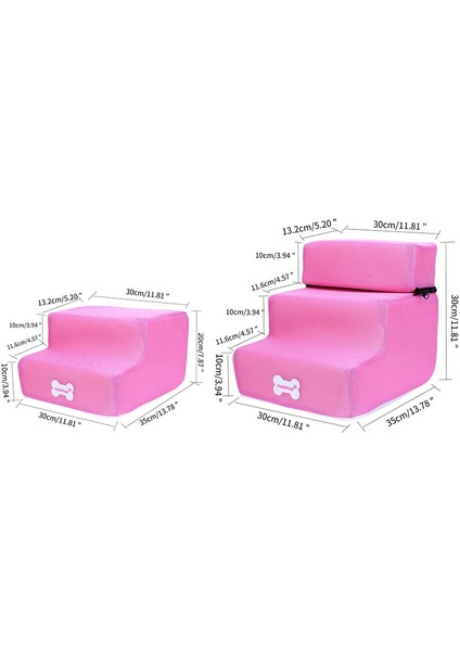 Pembe Tarzı 3 Adım 35X30X30CM Katmanlar Pet Köpek Merdivenleri Basamak Pazen Katlanabilir Sökülebilir Pet Tırmanma Merdiveni Montajı Çıkarılabilir Çekyat Köpek Merdivenleri Basamaklar (Yurt Dışından)