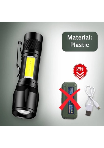 Sarı Dahili Pil Q5 Taşınabilir Mini LED El Feneri Yakınlaştırma Torch Cob Lam Lümen Ayarlanabilir Penlight Dış Mekan Için Su Geçirmez (Yurt Dışından)