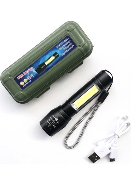 Sarı Dahili Pil Q5 Taşınabilir Mini LED El Feneri Yakınlaştırma Torch Cob Lam Lümen Ayarlanabilir Penlight Dış Mekan Için Su Geçirmez (Yurt Dışından)
