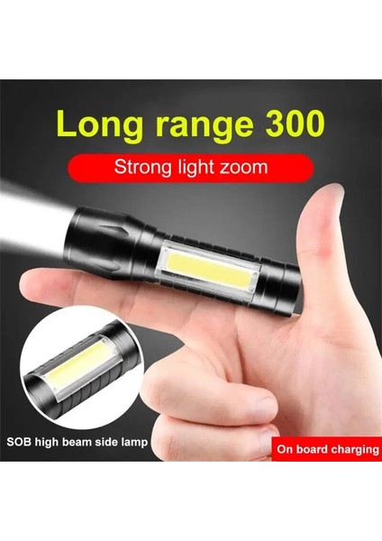 Sarı Dahili Pil Q5 Taşınabilir Mini LED El Feneri Yakınlaştırma Torch Cob Lam Lümen Ayarlanabilir Penlight Dış Mekan Için Su Geçirmez (Yurt Dışından)