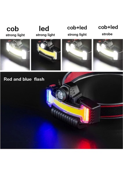 W685-5 Çok Işlevli Far Led+Cob Işıklandırmalı Güçlü Işıklı Uzun Huzmeli Far Dış Mekan Balıkçılığı Için Tip-C Şarj Edilebilir Işık Fener (Yurt Dışından) fırsatları