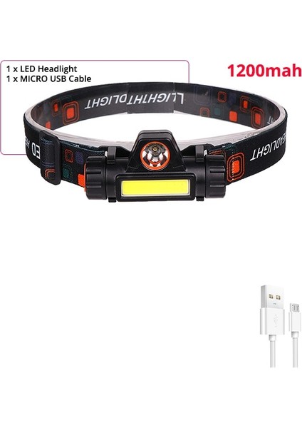 1200 Mah Ah LED Gece Çalışan Işık Giyilebilir Beyaz Göğüs Lambası USB Şarj Edilebilir 8000LM Tamir Fenerler Kırmızı Uyarı Lambası Far (Yurt Dışından)