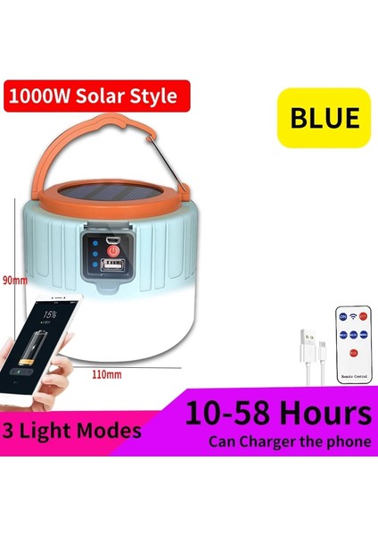 6W Mah Şarj Edilebilir LED Kamp Işığı Güneş Enerjili Açık El Feneri Taşınabilir Fener Gece Acil Durum Ampulü Çalışma Onarım Aydınlatma Barbekü (Yurt Dışından)