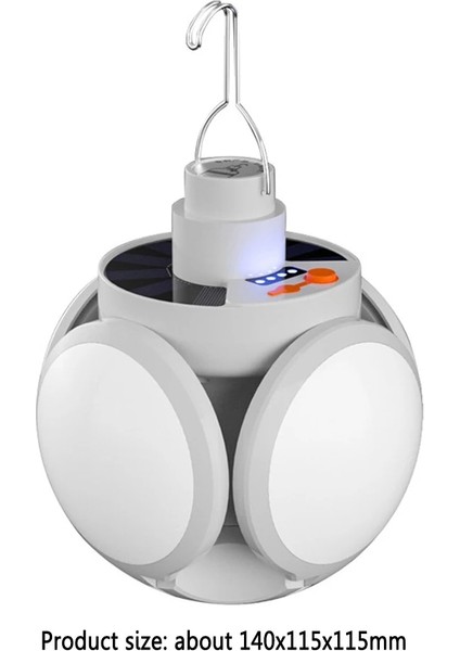 No.2 Boyutu LED Kamp Lambası Çok Amaçlı USB Solar Şarj Kamp Lanterlm Seyahat Gezileri Için Güç Göstergesi Araba Tamiri (Yurt Dışından)