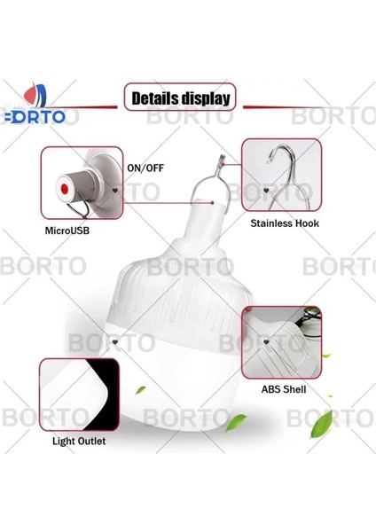 80W Taşınabilir Acil Durum Işıkları Şarj Edilebilir LED Fener Mobil Çadır Lambası ile Kanca Kamp Balıkçılık Için Veranda Sundurma Bahçe Aydınlatması (Yurt Dışından) fırsatları