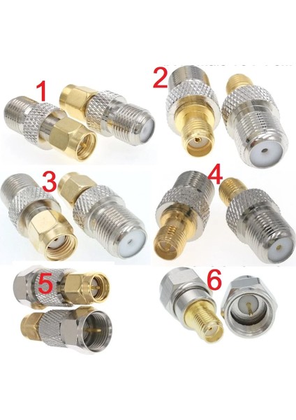 No.3 Tarzı Altın Sma Erkek - F Dişi F Konnektör - Sma Rf Konnektör Adaptörü 1 Adet (Yurt Dışından)