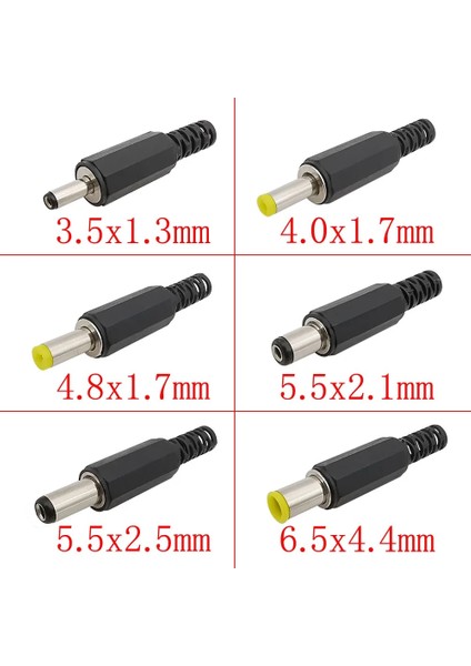 4,8x1,7 mm Stili Dc Güç Erkek Fiş Adaptörü Fişleri Jack Lehimleme Teli Konektörü (Yurt Dışından)