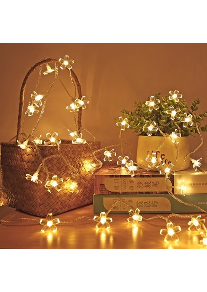 1.5M10LED Tarzı Çok Renkli Kiraz Çiçeği Çiçek Çelenk Lamba Batteryusb Kumandalı LED Dize Peri Işıklar Kristal Çiçekler Kapalı Düğün Noel Dekorları (Yurt Dışından)