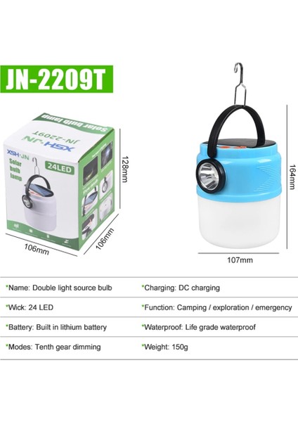 C Güneş LED Kamp Işık USB Şarj Edilebilir 6 Modu Çadır Lambası Açık Su Geçirmez Taşınabilir Asılı Fener Acil Ampul El Feneri (Yurt Dışından)