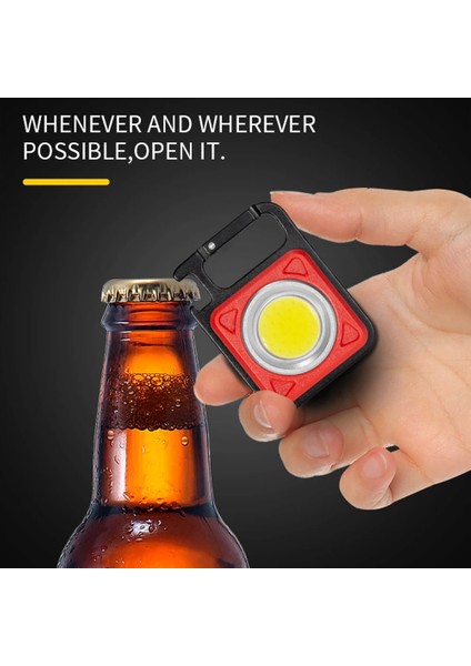 W5134-SIYAH Döngüsü Bölge Mini LED Çalışma Işığı 3 Renkli Kamp Yürüyüş El Feneri Güçlü Mıknatıs ile Taşınabilir Su Geçirmez Cob Flaş Işığı (Yurt Dışından)