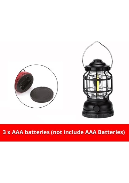 15W Kamp Taşınabilir Retro Fener Eski Çadır Aydınlatma Fener Mını Şarj Edilebilir Projektör Anahtarlık El Feneri Geniş Aralıklı Işık (Yurt Dışından)