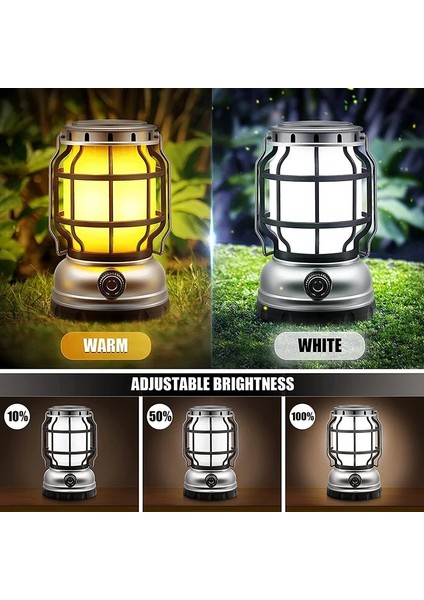 15W Kamp Taşınabilir Retro Fener Eski Çadır Aydınlatma Fener Mını Şarj Edilebilir Projektör Anahtarlık El Feneri Geniş Aralıklı Işık (Yurt Dışından) modelleri