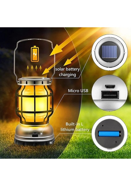 15W Kamp Taşınabilir Retro Fener Eski Çadır Aydınlatma Fener Mını Şarj Edilebilir Projektör Anahtarlık El Feneri Geniş Aralıklı Işık (Yurt Dışından) indirimleri