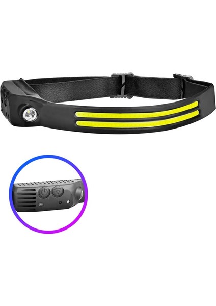 W689-1-1 Dahili Pil Torchlu Cob LED Far Indüksiyon Far USB Şarj Edilebilir Far Torch Çoklu Aydınlatma Modları Çalışması (Yurt Dışından) fırsatları