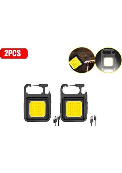 1 Adet Tarzı 2 Adet Mini LED El Feneri Anahtarlık Işık USB Şarj Edilebilir El Feneri Açık Kamp Acil Durum Lambasıacil Uyarı Emniyet Lambası (Yurt Dışından)