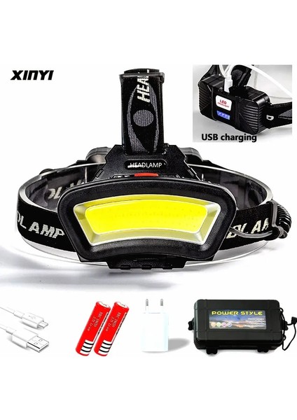 E 200 M Uzun Aydınlatma Mesafesi 8000LM USB Şarj Edilebilir LED Far Geniş Açı Cob Kafa Işık Fener Kullanımı 2 * Yürüyüş Dış Mekan Için (Yurt Dışından) fiyatları
