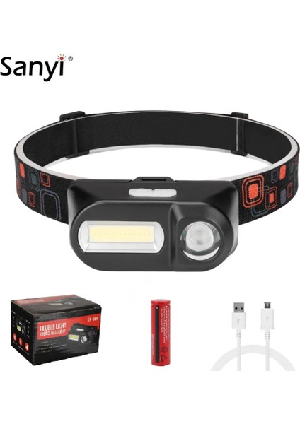 Değiştirilebilir Çift Anahtarlı USB Şarj Edilebilir Far 7 Modları 3 W Cob LED Far Su Geçirmez Kafa El Feneri Torch Bisiklet Gece Koşu Için (Yurt Dışından) fiyatları