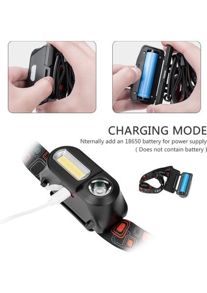 Değiştirilebilir Çift Anahtarlı USB Şarj Edilebilir Far 7 Modları 3 W Cob LED Far Su Geçirmez Kafa El Feneri Torch Bisiklet Gece Koşu Için (Yurt Dışından) indirimleri