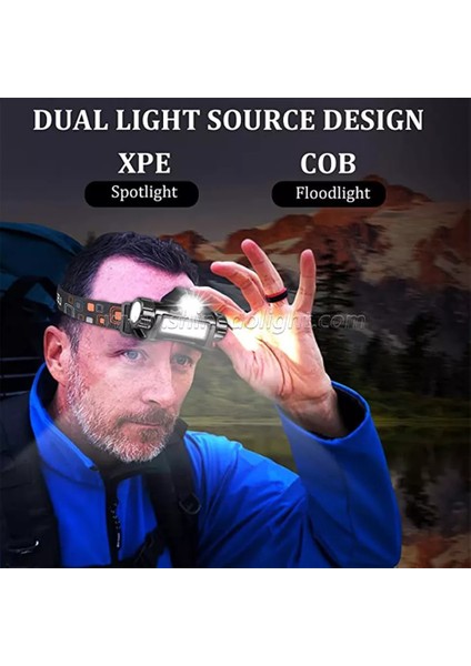 800MAH Mini Xpe + Cob LED Far Taşınabilir Torch Lambası Dahili USB Şarj Edilebilir Pil Lanterm Açık Kamp Yürüyüş Gece Lambası (Yurt Dışından) fırsatları