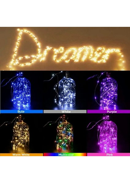 USB Stili Beyaz LED Peri Işıkları Bakır Tel Dize Işıklar Çelenk Gece Lambası Ev Odası Kapalı Yatak Odası Düğün Tatil Noel Dekorasyon (Yurt Dışından)