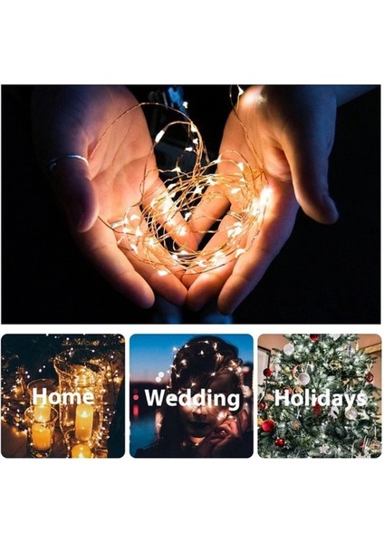 USB Stili Beyaz LED Peri Işıkları Bakır Tel Dize Işıklar Çelenk Gece Lambası Ev Odası Kapalı Yatak Odası Düğün Tatil Noel Dekorasyon (Yurt Dışından)