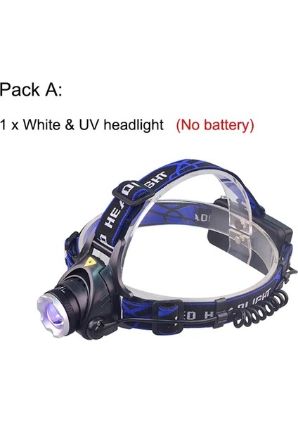 A 2023 Yeni Taşınabilir USB Şarj Edilebilir Far Yakınlaştırılabilir 5W 395NM Uv Far 4-Mode Uv ve Beyaz Baş Feneri Kamp Avcılık Için (Yurt Dışından)