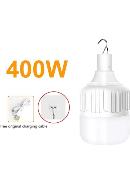 400W USB Şarj Edilebilir LED Acil Durum Işıkları Ev Açık Taşınabilir Lanterw Acil Durum Lambası Ampul Pil Fener Barbekü Kamp Işığı (Yurt Dışından)