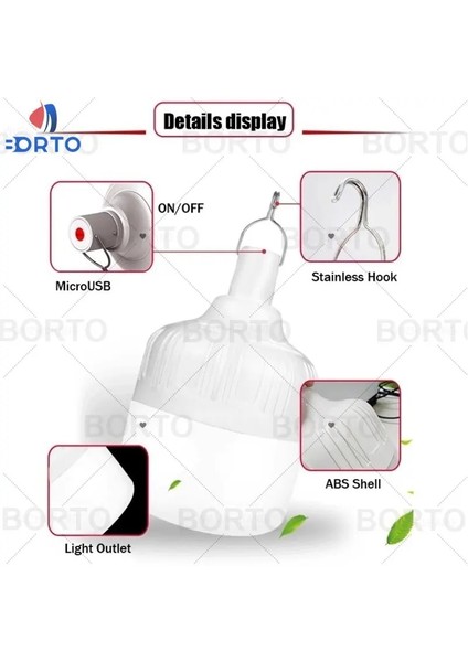 400W USB Şarj Edilebilir LED Acil Durum Işıkları Ev Açık Taşınabilir Lanterw Acil Durum Lambası Ampul Pil Fener Barbekü Kamp Işığı (Yurt Dışından) indirimleri