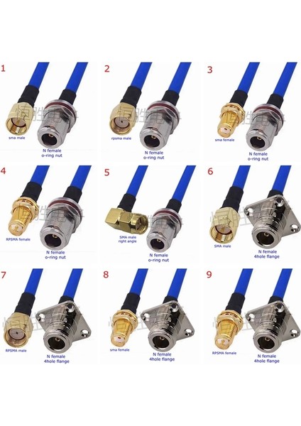 TYPE11-1PCS Tarzı 15CM RG402 Koaksiyel Kablo L16 N Sma Erkek Dişi Konnektör Sma N Sağ Açı Kıvrım Için RG402 Yüksek Frekans Mavi 50OHM RG141 (Yurt Dışından)